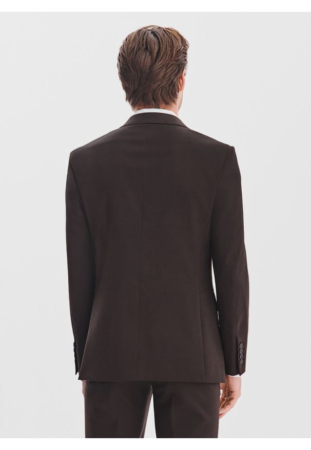 Pako Lorente - PAKO LORENTE - Brązowy garnitur męski. Kolor: brązowy. Materiał: wełna, poliester