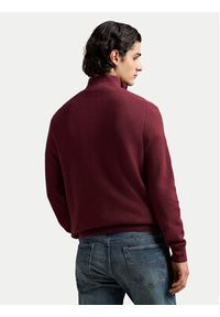 Polo Ralph Lauren Sweter 710932304525 Bordowy Regular Fit. Typ kołnierza: polo. Kolor: czerwony. Materiał: bawełna #3