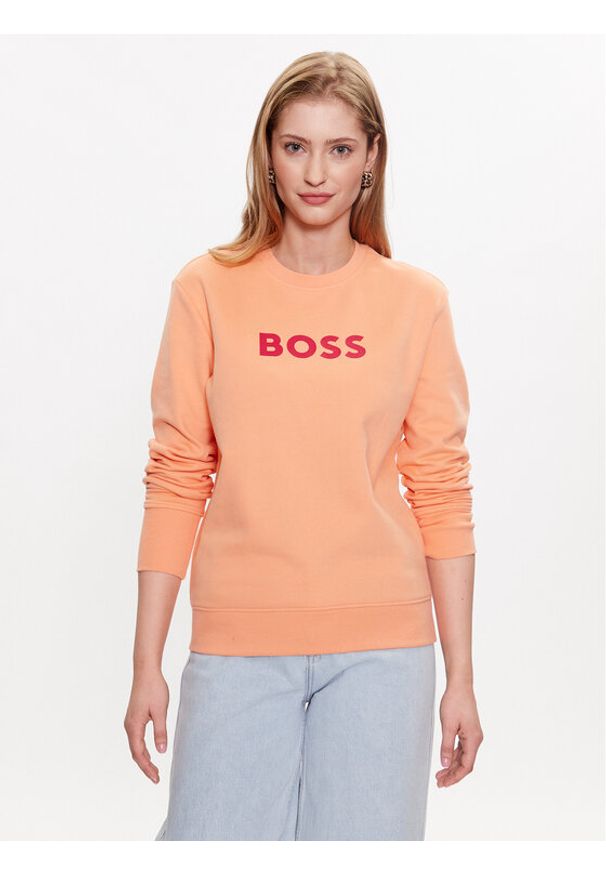 BOSS - Boss Bluza C_Ela 50468357 Pomarańczowy Regular Fit. Kolor: pomarańczowy. Materiał: bawełna