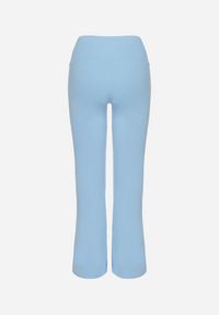 Born2be - Niebieskie Legginsy Dzwony z Wysokim Stanem i Szeroką Gumką w Talii Idoreia. Okazja: na co dzień. Stan: podwyższony. Kolor: niebieski. Styl: elegancki, casual #3