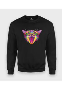 MegaKoszulki - Bluza klasyczna Kolorowy kot. Wzór: kolorowy. Styl: klasyczny