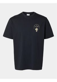 Selected Homme T-Shirt Slhrelaxaries 16094014 Granatowy Relaxed Fit. Kolor: niebieski. Materiał: bawełna