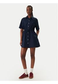 Tommy Jeans Sukienka koszulowa DW0DW20617 Granatowy Regular Fit. Kolor: niebieski. Materiał: bawełna. Typ sukienki: koszulowe #4