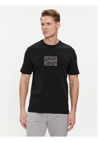 Calvin Klein T-Shirt Emroidered Block K10K112498 Czarny Slim Fit. Kolor: czarny. Materiał: bawełna #1