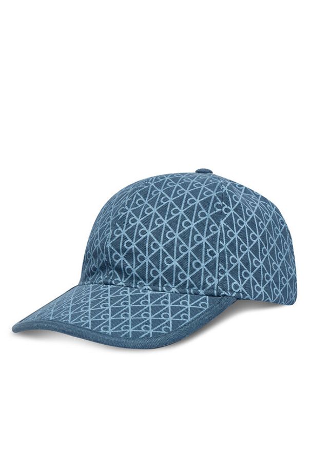 Calvin Klein Czapka z daszkiem Emblem Print W Leather Patch Cap LV04D5029G Niebieski. Kolor: niebieski. Materiał: bawełna. Wzór: nadruk