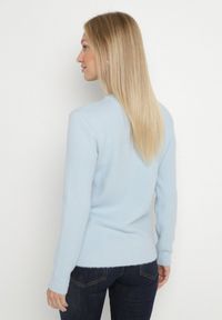 Born2be - Niebieski Sweter z Wełną w Klasycznym Stylu Firrive. Okazja: na co dzień. Kolor: niebieski. Materiał: wełna. Styl: klasyczny #3