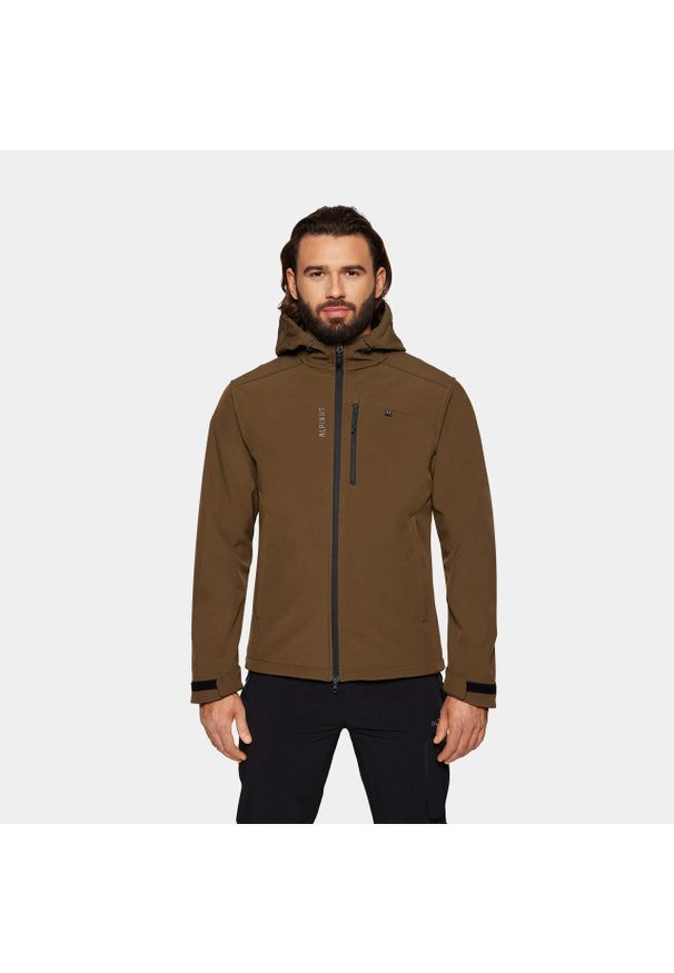 Kurtka męska softshell Alpinus ASO. Kolor: zielony. Materiał: softshell. Sport: turystyka piesza