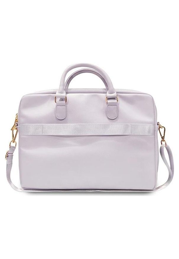 Torba Guess Triangle 4G Computer Bag 15'' - 16'' fioletowy. Kolor: fioletowy. Materiał: materiał, skóra ekologiczna. Wzór: aplikacja. Styl: elegancki