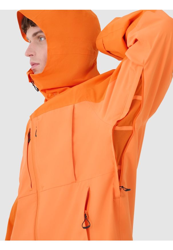 4f - 4F Kurtka trekkingowa membrana 10000 męska - pomarańczowa 3XL. Kolor: pomarańczowy. Materiał: dzianina, puch, hardshell, materiał, tkanina. Długość rękawa: raglanowy rękaw. Sport: turystyka piesza, wspinaczka