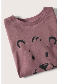 Mango Kids t-shirt bawełniany dziecięcy Panter kolor bordowy z nadrukiem. Okazja: na co dzień. Kolor: czerwony. Materiał: bawełna. Wzór: nadruk, motyw zwierzęcy. Styl: casual #4