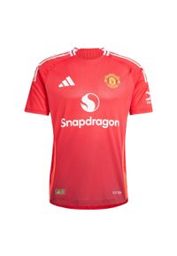 Adidas - Koszulka Manchester United 24/25 Home Authentic. Kolor: czerwony. Materiał: materiał