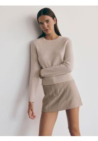 Reserved - Wełniany sweter - beżowy. Kolor: beżowy. Materiał: wełna #1