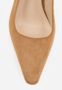 Renee - Brązowe Szpilki VICES Slingback Ozdobione Cyrkoniami na Obcasie Laodele. Okazja: na randkę, na imprezę. Zapięcie: sprzączka. Kolor: brązowy. Wzór: aplikacja. Obcas: na obcasie. Styl: elegancki. Wysokość obcasa: średni #6