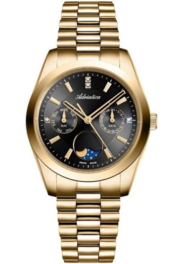 Zegarek damski Adriatica A3802.1116QF CYRKONIE złoty. Kolor: złoty