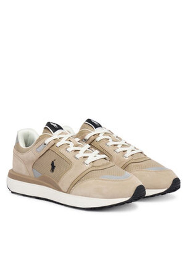Polo Ralph Lauren Sneakersy 809P01637001 Beżowy. Kolor: beżowy. Materiał: skóra, zamsz