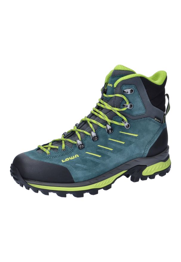 Buty trekkingowe męskie Lowa Randir Mid Gtx. Wysokość cholewki: za kostkę. Zapięcie: sznurówki. Kolor: niebieski. Materiał: tkanina, zamsz. Szerokość cholewki: normalna