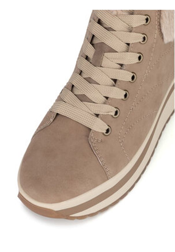 Rieker Revolution Lifestyle Botki W0961-20 Beżowy. Kolor: beżowy. Materiał: skóra