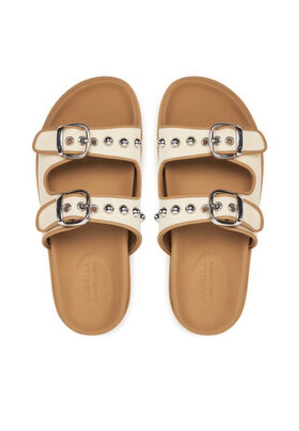 Marella Klapki Giralda 2513521087200 Beżowy. Kolor: beżowy. Materiał: materiał