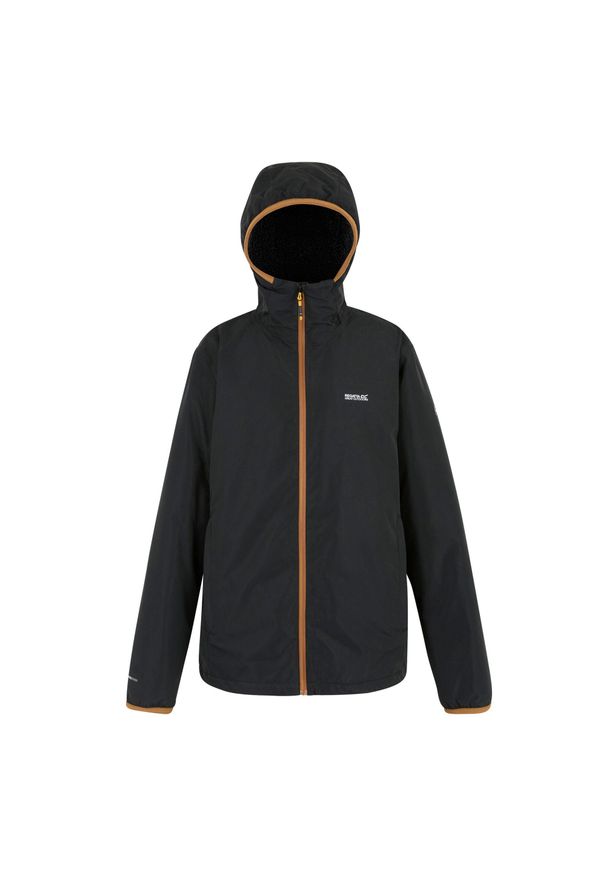 Regatta - Kurtka męska przeciwdeszczowa Caspen. Kolor: czarny. Materiał: tkanina, puch. Sport: turystyka piesza