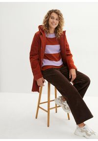 bonprix - Sweter z okrągłym dekoltem, w szerokie paski. Kolor: fioletowy. Wzór: paski #3