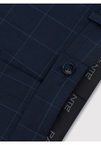 Pako Lorente - PAKO LORENTE – Granatowe spodnie garniturowe w delikatną kratę. Kolor: niebieski. Materiał: wełna, elastan #4