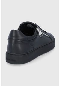 Calvin Klein Buty skórzane kolor czarny. Nosek buta: okrągły. Zapięcie: sznurówki. Kolor: czarny. Materiał: guma #4