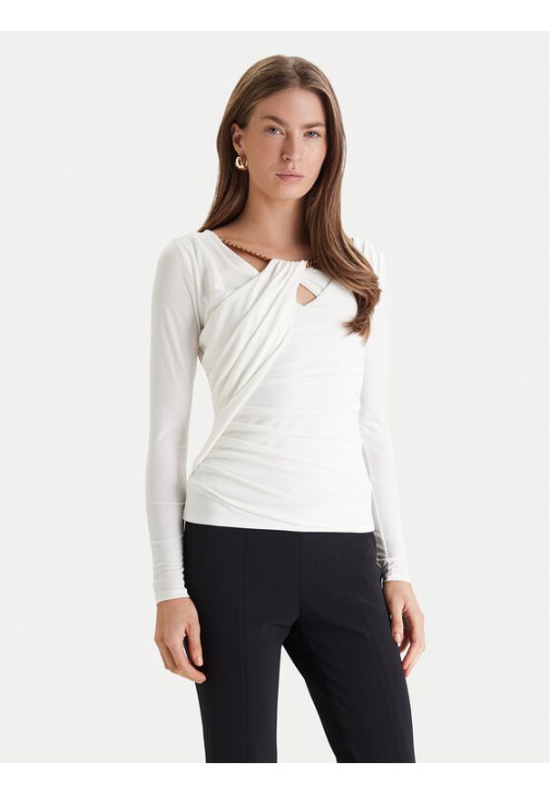 Marciano Guess Bluzka 6RGP06 6257A Biały Slim Fit. Kolor: biały. Materiał: syntetyk