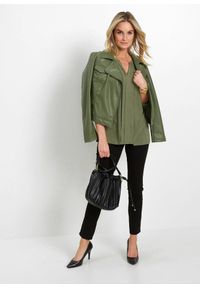 bonprix - Bluzka tunikowa z lejącej wiskozy. Kolor: zielony. Materiał: wiskoza. Styl: elegancki #3