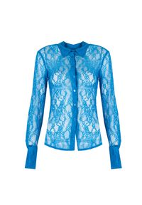 Pinko Koszula "Cortese" | 100368 7585 | Kobieta | Niebieski. Typ kołnierza: kołnierzyk klasyczny. Kolor: niebieski. Materiał: elastan, poliamid. Długość: długie. Wzór: koronka. Styl: klasyczny, elegancki #2