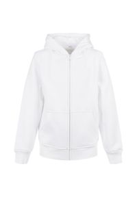 BUILD YOUR BRAND - Bluza Dziecięca Basic Organic Z Pełnym Zamkiem Błyskawicznym. Kolor: biały