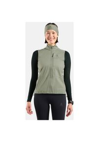 Kamizelka przeciwwiatrowa Odlo Vest ZEROWEIGHT WARM. Kolor: beżowy. Długość rękawa: bez rękawów. Sport: bieganie #1