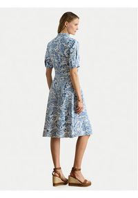 Lauren Ralph Lauren - LAUREN RALPH LAUREN Sukienka koszulowa 200P08916002 Niebieski Regular Fit. Kolor: niebieski. Materiał: len. Typ sukienki: koszulowe #4