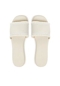 TOMMY HILFIGER - Tommy Hilfiger Klapki Fringe Canvas Flat Sandal FW0FW08908 Beżowy. Kolor: beżowy. Materiał: materiał #5