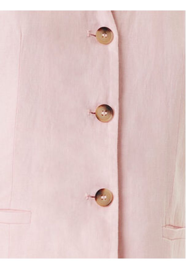 United Colors of Benetton - United Colors Of Benetton Kamizelka 2AGHDJ00G Różowy Slim Fit. Kolor: różowy. Materiał: len