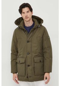 TOMMY HILFIGER - Tommy Hilfiger kurtka puchowa męska kolor zielony zimowa. Kolor: zielony. Materiał: puch. Sezon: zima