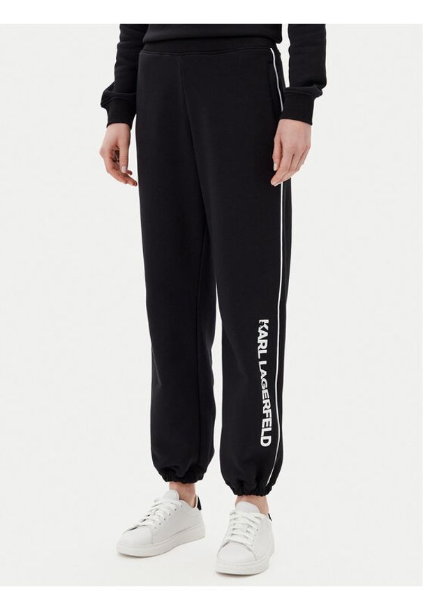 Karl Lagerfeld - KARL LAGERFELD Spodnie dresowe A2W10149 Czarny Regular Fit. Kolor: czarny. Materiał: bawełna