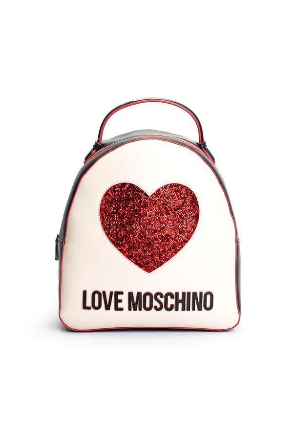 Love Moschino Plecak. Materiał: skóra ekologiczna, tkanina. Wzór: aplikacja