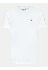 Calvin Klein Jeans Komplet 2 t-shirtów Monologo J30J320199 Biały Regular Fit. Kolor: biały. Materiał: bawełna #1