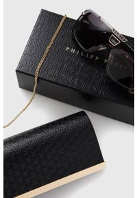 Philipp Plein okulary przeciwsłoneczne męskie kolor szary. Kształt: prostokątne. Kolor: szary #4