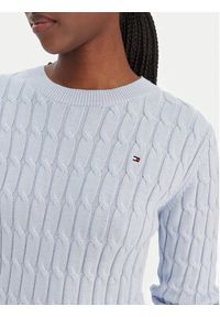 TOMMY HILFIGER - Tommy Hilfiger Sweter WW0WW47644 Błękitny Regular Fit. Kolor: niebieski. Materiał: bawełna #3