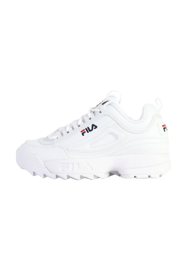 Buty do chodzenia damskie Fila Disruptor. Zapięcie: sznurówki. Kolor: biały. Materiał: materiał, syntetyk. Szerokość cholewki: normalna. Sport: turystyka piesza