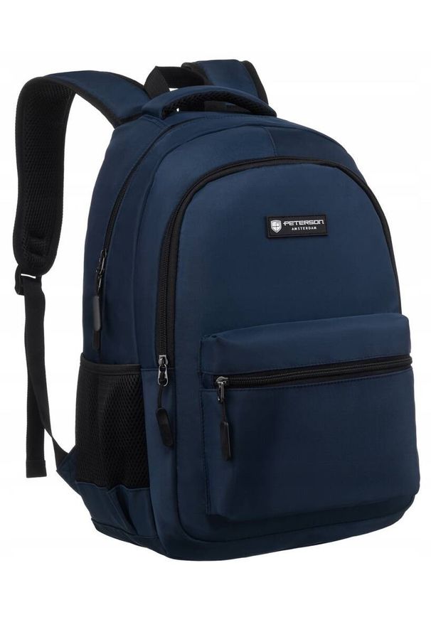 Pojemny, poliestrowy plecak męski z miejscem na laptopa - Peterson NoSize. Materiał: poliester