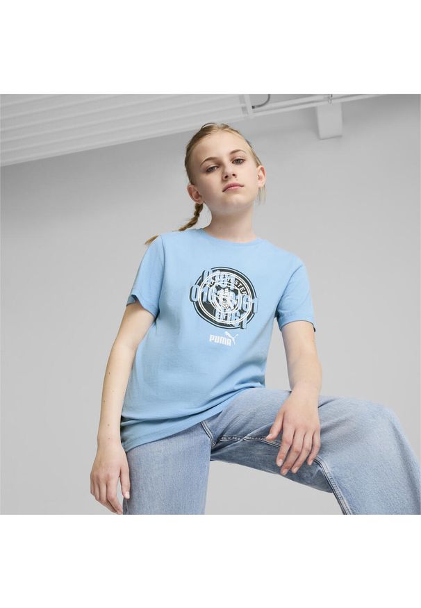Puma - Młodzieżowa koszulka ftblCULTURE Manchester City PUMA Team Light Blue. Kolor: niebieski. Materiał: guma. Wzór: nadruk. Sport: piłka nożna