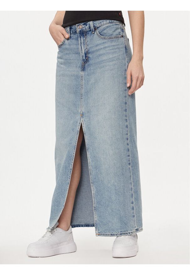 Levi's® Spódnica jeansowa A7512-0000 Niebieski Regular Fit. Kolor: niebieski. Materiał: bawełna