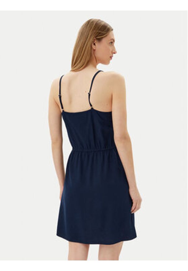 Vero Moda Sukienka letnia Mymilo 10303689 Granatowy Regular Fit. Kolor: niebieski. Materiał: wiskoza. Sezon: lato