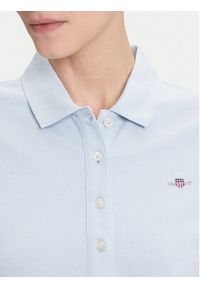GANT - Gant Polo Sheild 4200870 Błękitny Slim Fit. Typ kołnierza: polo. Kolor: niebieski. Materiał: bawełna