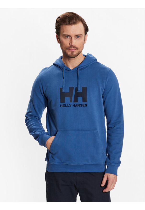 Helly Hansen Bluza Logo 33977 Niebieski Regular Fit. Kolor: niebieski. Materiał: bawełna