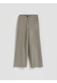 Reserved - Spodnie z szeroką nogawką - jasnoszary. Kolor: szary. Materiał: tkanina, wiskoza #1