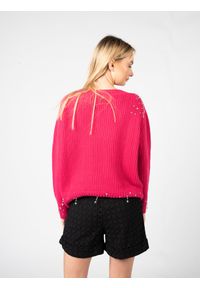 Pinko Sweter "Exacum" | 101426 A0VE | Kobieta | Różowy. Kolor: różowy. Materiał: bawełna, akryl. Długość: długie. Sezon: lato. Styl: elegancki #3