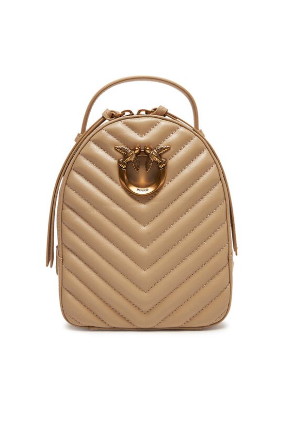 Pinko - PINKO Plecak Love Click Mini Backpack PE 25 PLTT 103614 A1J2 Beżowy. Kolor: beżowy. Materiał: skóra
